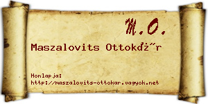 Maszalovits Ottokár névjegykártya